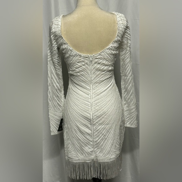 NWT Lulus White Sequin Fringe Mini Dress! - Picture 10 of 14